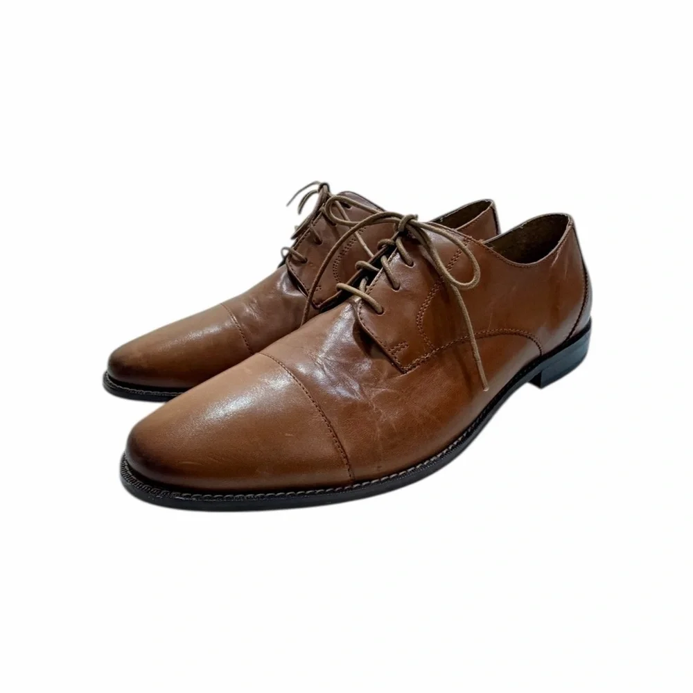 Florsheim Leather Cap Toe Oxford Dress Shoes Men Size 12 D Cognac Business shoe